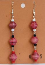 Handmade Paper & Beads Earring