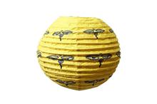 Yellow Swayambhu Nath Eye Print Lokta Paper Table Lamp Diffuser