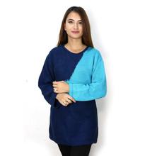 Blue Round Neck Long Sweater (LL-17-06)