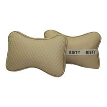 Leather Car Neck Pillows For Auto Seat - Cream
