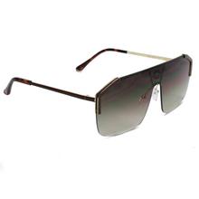 Over Sized Square Golden Metal Brown Gradient Sunglasses
