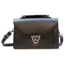 Black Flip Lock Sling Bag For Women