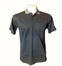 Black / Blue Patterned T-shirt with collar for Men