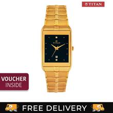 Titan 9151YM05 Black Dial Analog Watch For Men- Gold