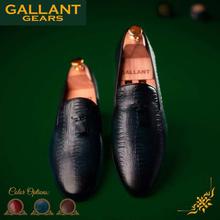 Gallant Gears Blue Slip On Formal Leather Shoes For Men - (139-A3)