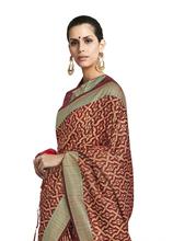 Stylee Lifestyle Maroon Banarasi Jacquard Saree-1996