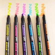 6 Colors Lumina Pens Highlighter For Paper Copy Fax Diy Drawing Marker
