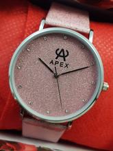 Apex Colorful Crystal Dial Fashion Leather Watch