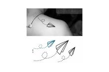 Paper Plane Waterproof Temporary Tattoo Sticker