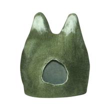 Green/White Felt Cat Home