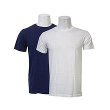 Round Neck Cotton T-Shirt For Men (Navy Blue/White) Combo of 2