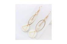 White Shell Circle Casual Drop Earrings