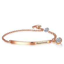 Rose Gold Plated Happiness CZ Charm Bracelet MR009BR