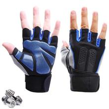 Cotton Belt Gym Gloves For Men - Black & Blue