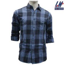 KILOMETER Navy Blue Checkered Shirt For Men