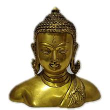 Brass Buddha Head Yellow Antique