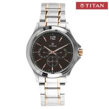 Titan 1698KM01 Black Dial Chronograph Watch For Men- Silver/Gold