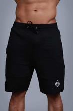 Black French Terry Fall Out Shorts For Men
