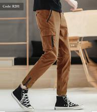 Men Cotton Zip Cargo Pockets Stretchable Pant