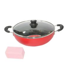 Red/Black Nonstick Kadai (270 mm) With Free Scrub