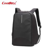 CoolBELL 15.6 Inch Laptop Backpack With USB Port Charging/Light-weight City Anti-theft Bag/Functional Knapsack Backpack/Water-resistant Rucksack For Men/Women (Black)