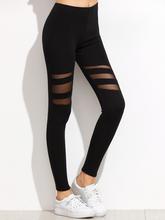 Black Mesh Insert Leggings