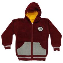 Maroon Hooded Thermal Jacket For Boys