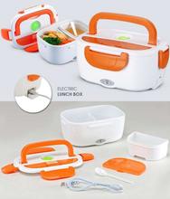 2 In 1 Electric Heating Lunch Box 40 W With Spoon And Two Compartments Food Warmer Food Heater