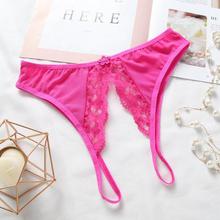 Women's Sexy Lingerie hot erotic open crotch Panties Porn Lace transparent underwear crotchless sex wear cheeky briefs for woman
