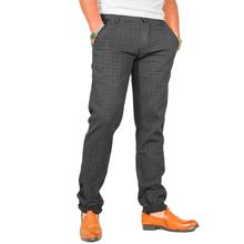 Virjeans Stretchable Cotton Check Chinos Pant for Men (VJC 712) Slate Grey