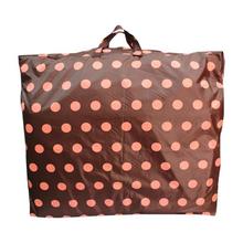 Brown Polka Dotted Blanket Storage Bag