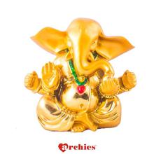 ARCHIES Ceramic Golden Ganesha Statue Décor