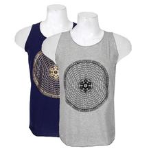 Pack Of Two Printed Tank Top For Men - Navy/Grey