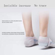 Pistto Invisible Height Increase Silicone Insole, Wearable Heel Cushion Inserts Shoe Pad Soft Silicone Heel Lift Socks Insole Leg Lengthen For Men And Women