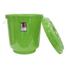 Bagmati Green Plastic Bucket With Lid - 25 Ltrs.