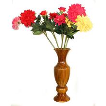 Light Brown Textured Ceramic Vase With Artificial Flowers