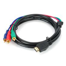 HDMI to Composite 3-RCA Audio Video Adapter Cable - Black+Multicolored