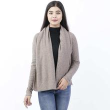 Khaki Brown Flare Designed Mix Cashmere Outwear For Women