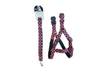 Chess Pattern Nylon Fabric Dog Harness - Large