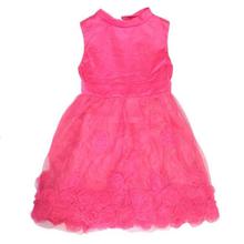 Pink Flower Design Sleeveless Frock For Girls