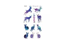 Color Runs Elk Pattern Temporary Tattoo Stickers Flash Fake Tattoo