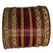 Metal Bangles Red Set of 24  - Size 2.8inc