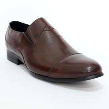 1718 Slip On Leather Formal Shoes For Men- Coffee
