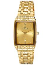 Titan Men'S Gold Dial Analog Watch 9152Ym03