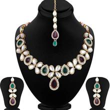 Sukkhi Kundan Astonish Gold Plated Choker Necklace Set for