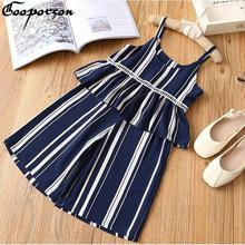 New Fashion Girls Clothes Set Sleeveless Striped Two Pcs