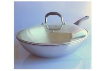 Stainless Steel Wok with Glass Lid-32 cm