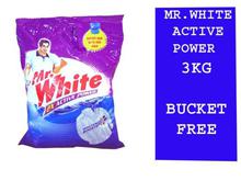 Mr.White Detergent Powder - 3 kg, Bucket Free.