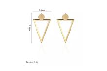 Fashion Circle Dot Triangle Frame Gold Plated Stud Earrings