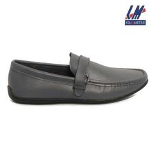 KILOMETER Grey Solid Slip On Loafers For Men